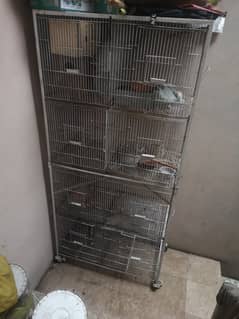 Steel cage with partition and wheel