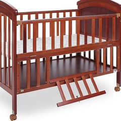 Brown wooden cot