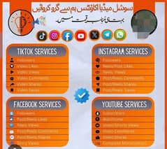 social media all services available tiktok YouTube