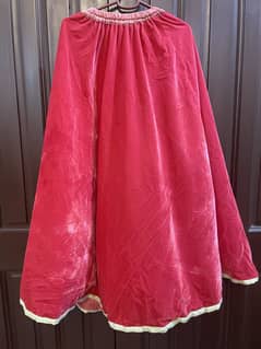 Red and skin fancy shirt and lehnga