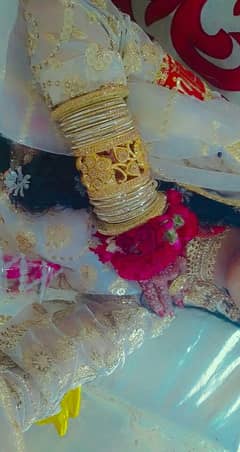 nikah dress with nikah dubatta, jewellery bangles