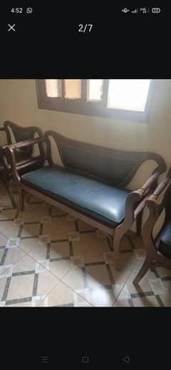 5 seater sofa set & glass table