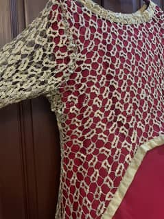 silk frock with golden net