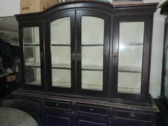 crockery cabinet 4 windows 4 drawers 4 cabins