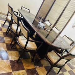 Dining table with 8 chairs set