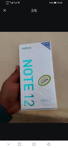 infinix note 12 Ram 6+5 gb  Rom 128 gb box charger