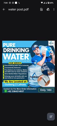 HYDROPS BEVERAGES | water delivery| | 19 Litter bottle|