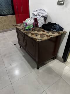 Double Bed with mattress, 2 Side Tables, Dressing Table, Iron table