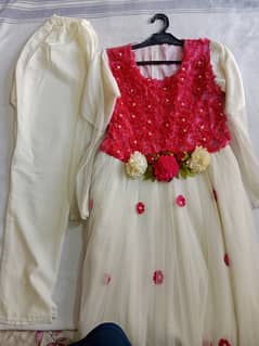 Frok and trouser, for 12 to 13 year,pink and white colour