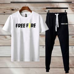 men's printed polyester track suit -2pcs set