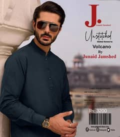 J. Unstitched Navy Blue Essentials: Men's Premium Washing Wear