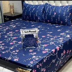 3pcs cotton salonica printed double bed sheet