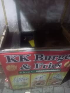 Burger and chips counter for sell