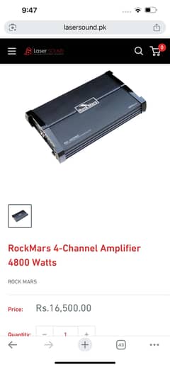 Rock mars 4800 watts 4 channel Amplifier for sale