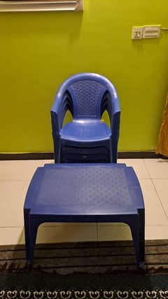 Plastic Chairs and  plastic table.