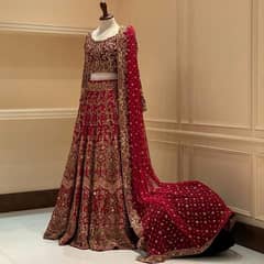 Red Bridal Lehnga Choli for Barat is for Sale ony in 30 thousand