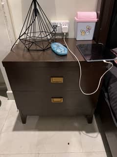 modern wooden side table 2 drawers