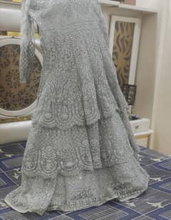 Three layer maxi with duppatta and troser 2 time used 10/10 condition