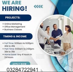 *office work for male female and students