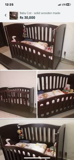 Wooden Baby Cot