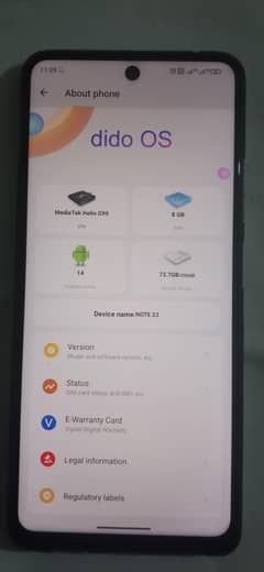 VGOTEL NOTE 23 8gb ram 256gb rom