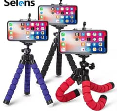 Premium Black Silicone  Plastic Tripod Stand - 1 Piece