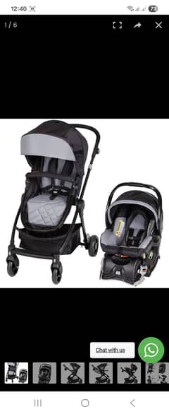 Zubaidas Baby Trend 4in1 Mettalic Travel System apmost new