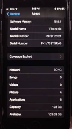 iPhone 6s 128 GB Official PTA Approved