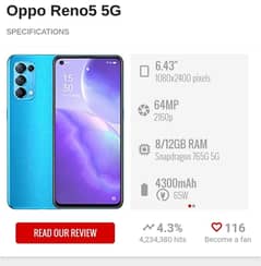 oppo reno 5  ok set