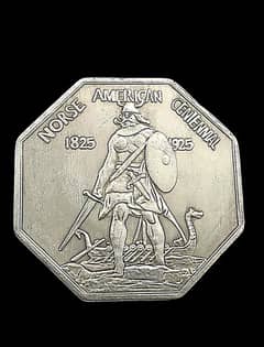 OLD & ANTIQUE NORSE AMERICA 1825-1925 OCTAGONAL RARE COIN SILVER COIN