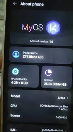 ZTE A35 scratcless phone