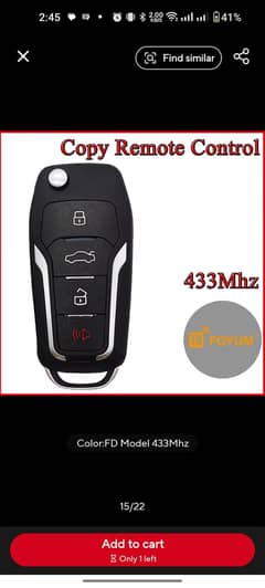 433mhz clone copy Key remote for car