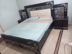 Bed with Spring metress Side tables and Dressing