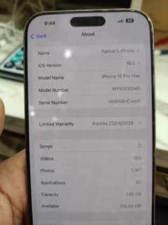 Iphone 16 pro max 256 PTA APPROVED