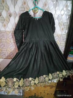 casual dress bottle green color 2 piece