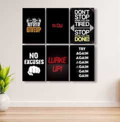 Pack Of 6 Sticky Wooden Canvas Frames For Wall Deor || Free Delivery