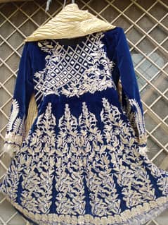 Embroidered stiched velvet dress for weddings