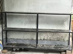 2 Metal Iron Storage Racks / Industrial Shelves