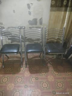 guest chairs set of 3 pure steel chairs