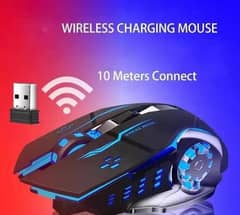 T2 Silent wireless charger Gaming Mouse| Rechargeable USB-C Port