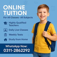 online tuition available from Montessori to fsc and O-A levels