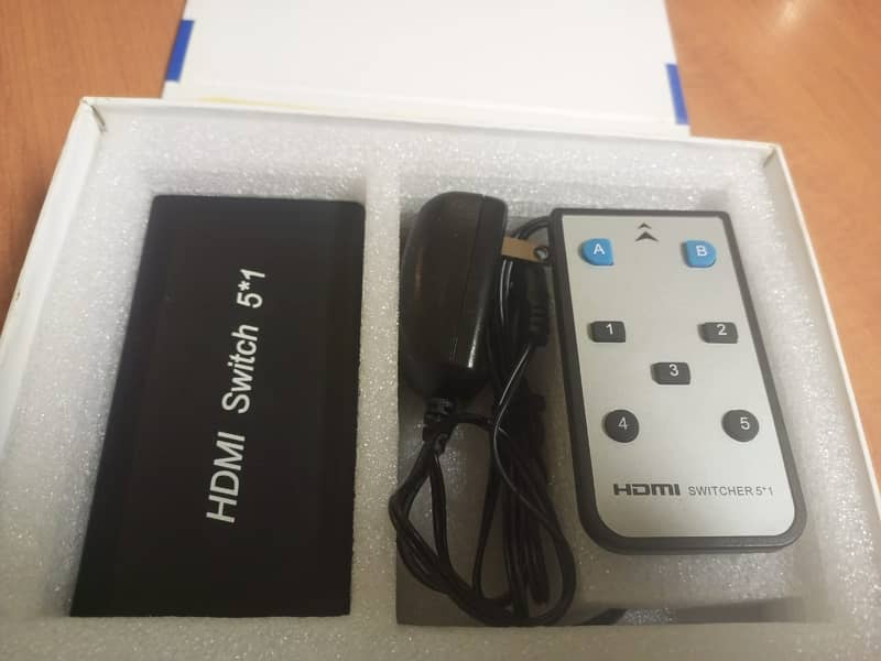 Hdmi switch 5 in 1 out With Remote 0