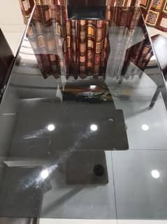 6 person dining chairs with glass table(tapered glass)