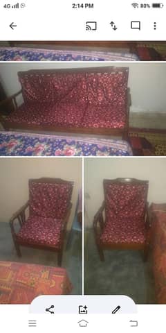 wooden sofa set