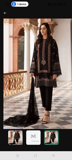 3 pcs women unstitched embroidered suit
