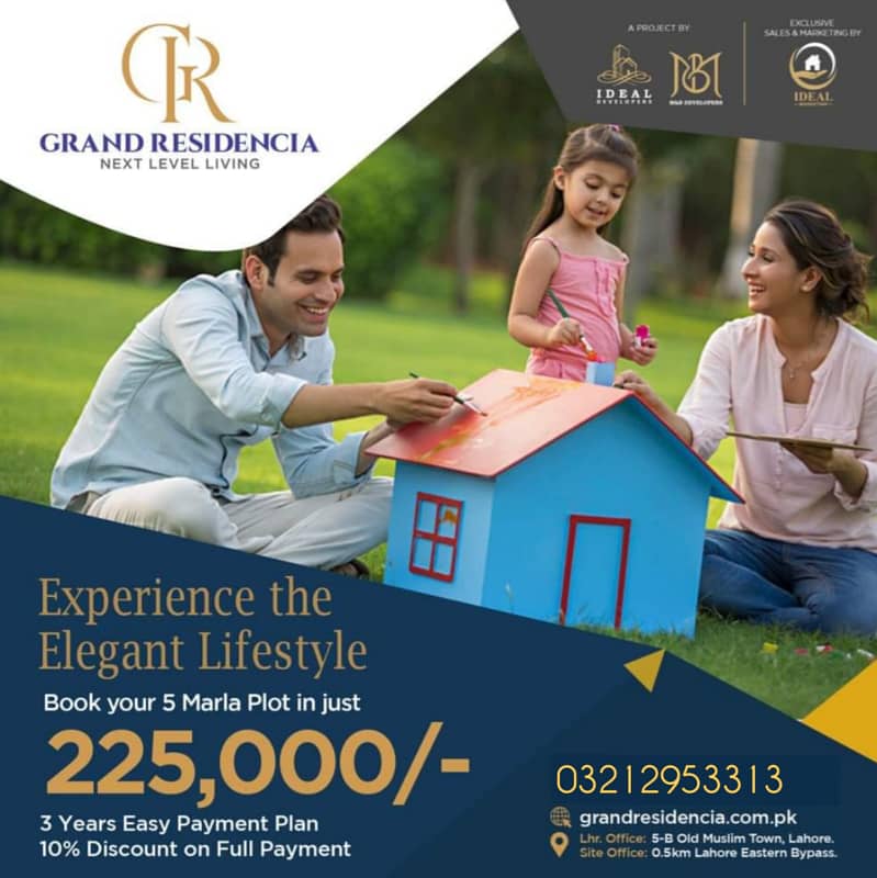 5 Marla Plot Available for sale in Grand Residencia with plot number 7