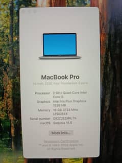 MacBook Pro 2020 i5 – 16GB RAM, 512GB SSD, 13" Retina
