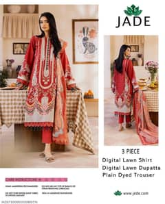 3 pcs woman unstitched  printed suit