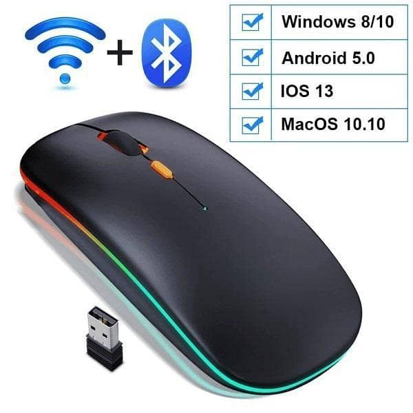HP W10 Dual Mode Wireless Mouse Bluetooth + 2.4GHz Slim Design 5