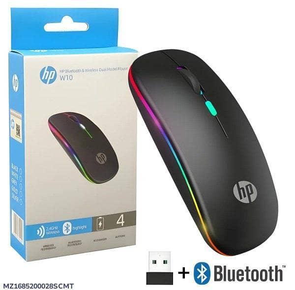 HP W10 Dual Mode Wireless Mouse Bluetooth + 2.4GHz Slim Design 7